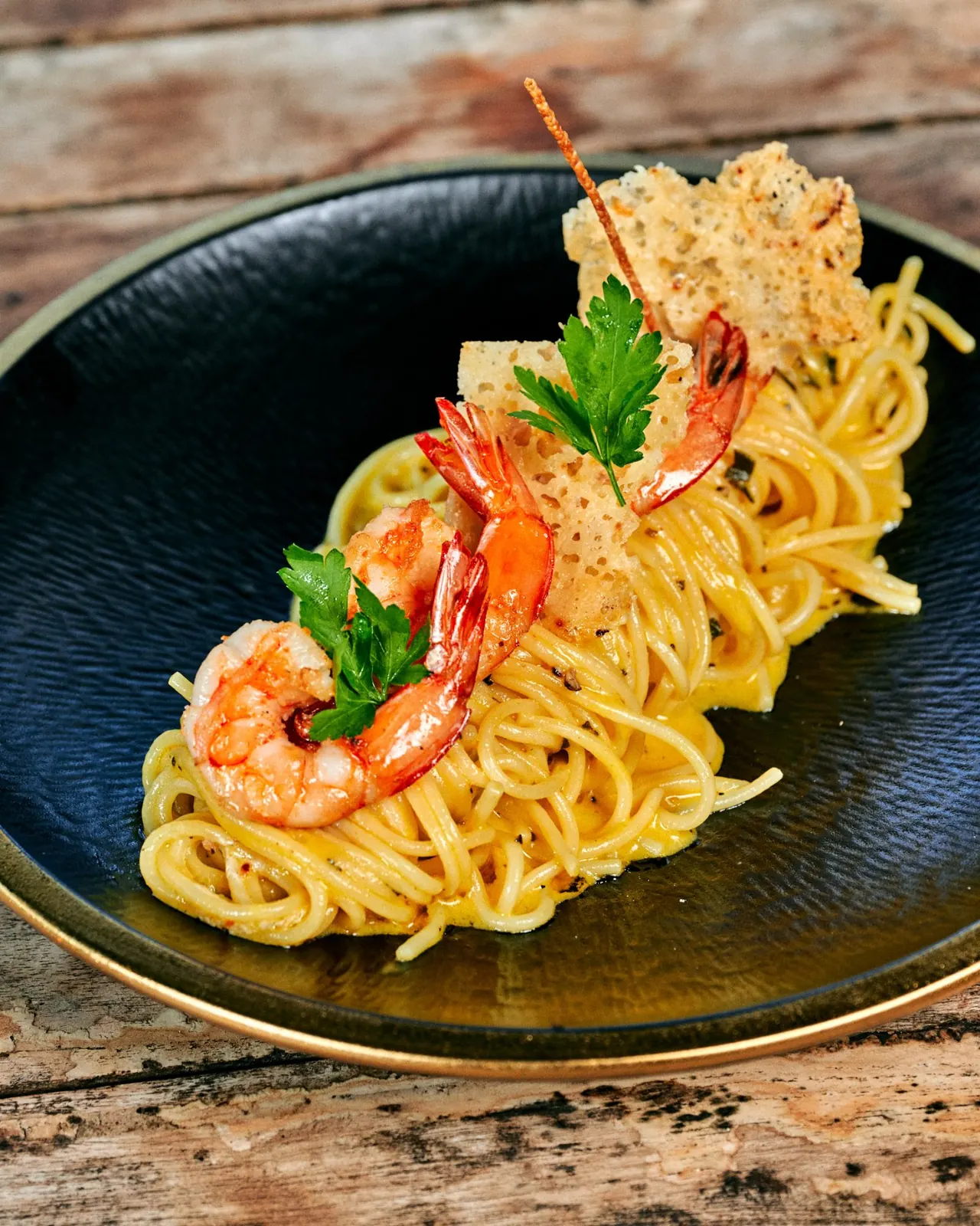 Spaghetti au citron et gambas